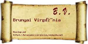 Brunyai Virgínia névjegykártya